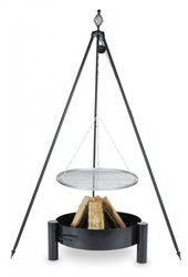 Tre Gamba Grill Oskar altezza 210 cm + GRIGLIA IN ACCIAIO INOX DIAMETRO 60 cm + Braciere PAN33 diametro 70 cm