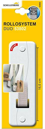 Schellenberg 53802 Copri avvolgitore Duo Bianco, Distanza fori 160 mm; Dimensioni: 64 x 210 x 9 mm; Larghezza cinghia: max. 23 mm