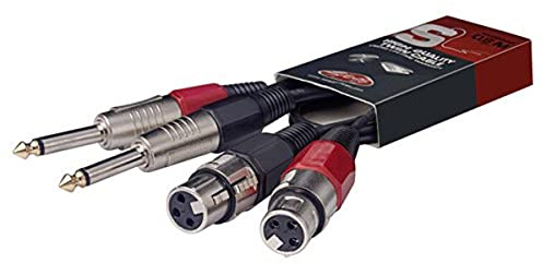 Stagg 25018330 Twin-Kabel (60 cm, Stecker-auf-XLR-Buchse)