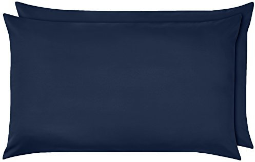 Amazon Basics Microfiber Pillowcases, Standard Size 50 x 80 cm (Pack of 2), Navy Blue