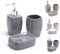 MSV Lot d‘Accessoires Salle de Bains 3 pièces Céramique - Distributeur de Savon, Porte Savon, Gobelet - Anthracite Gris