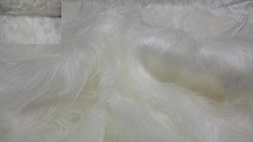 StoffBook Weiß Teddyfell Teddyplüsch Plüschfell für Bekleidung und Kostüme | Weich und langflorig, Stoff für Bekleidung, Kostüme und Dekoration, Fellstoff