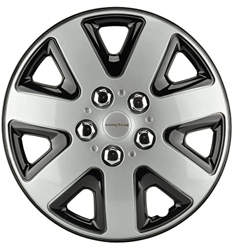 Goodyear Radzierblenden Flexo, Radkappen, 13 Zoll,Silber/Schwarz, 4 Stück, flexibles Material, für den perfekten Alufelgen-Look
