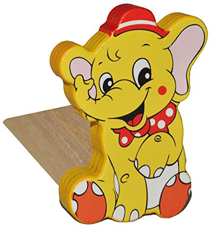 alles-meine.de GmbH Türstopper/Fensterstopper/Unterlegkeil - aus Holz - Elefant/Zirkus - Türkeil/Klemmschutz/Türpuffer/Holztürstopper - Kinderzimmer - Tür - für Kinde..