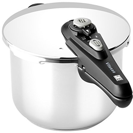 BRA Vitesse Olla Express de 7 Litros, Fabricada en Acero Inoxidable 18/10, Con 2 Programas de Cocción y Sistema de Bloqueo de Apertura, Aptas para Todo Tipo de Cocinas
