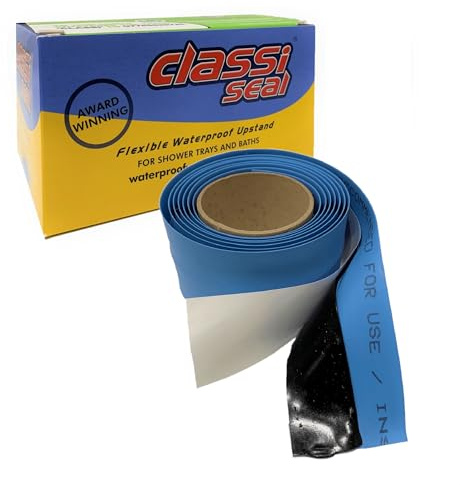 Classi Seal Joint d'étanchéité flexible 3,2 m bleu imperméable pour sceller les bacs de douche et les baignoires aux murs