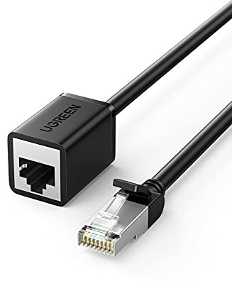 UGREEN Ethernet Extension Cable, Cat6 RJ45 Male to Female Lead, Shielded Network Patch Cord Connector Compatible for Switch, Modem, Patch Panel, Router, PC, Laptop, Network Printer (2M)