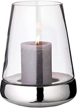 EDZARD Vindljus ljusglas bora, 2 delar, förnicklad keramik och glas, höjd 28 cm, diameter 18 cm