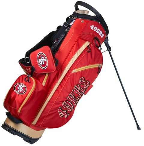 Team Golf NFL Fairway Golf Stand Bag, Lightweight, 14-way Top, Spring Action Stand, Insulated Cooler Pocket, Padded Strap, Umbrella Holder & Removable Rain Hood
