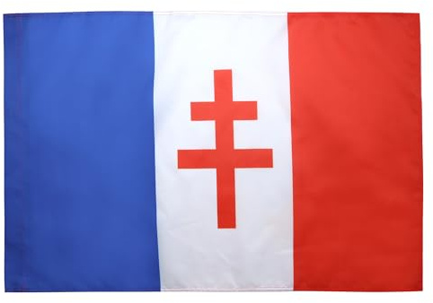 AZ FLAG Drapeau France Général de Gaulle 90x60 cm Polyester 100D Fourreau | Usage intérieur et extérieur Drapeau décoratif français Charles de Gaulle coutures doubles et bords renforcés