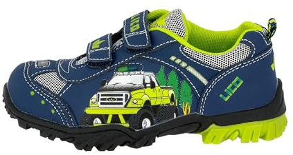 Lico MONSTERTRUCK V BLINK Unisex Barn Sneakers, Marinblå/citrongul, 28 EU