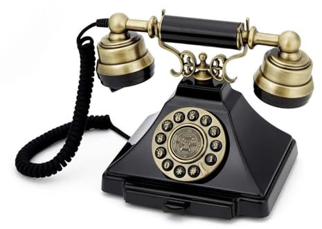 GPO Duke Telefono a Quadrante Push Button, Stile Retrò, Nero