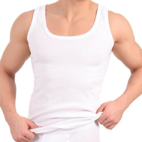 Celodoro 5 Panciotti Biancheria Intima a Coste Bianco 7 (XL)