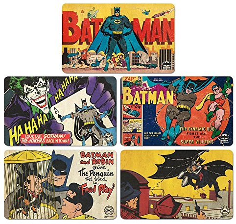 Logoshirt Ensemble de Planches à Petit-déjeuner Batman - Ensemble de 5 Planches à découper DC Comics - Design Original sous Licence
