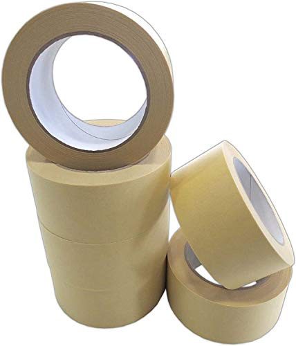 bauFIT Feinkrepp Malerkrepp 50 mm x 50 m, 6 Rollen, 300 m gesamt, Abdeckband für Maler- und Lackierarbeiten