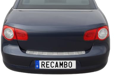 RECAMBO Ladekantenschutz Edelstahl kompatibel für VW EOS | 2006-2015 - matt gebürstet mit Textur - Styling und Schutz für die Stoßstange