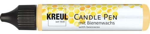 KREUL 49714 - Penna per Candele, Oro, 29 ml, Penna per Candele con Punta fine, Vernice con Cera d'api per Decorare e dipingere Le Candele