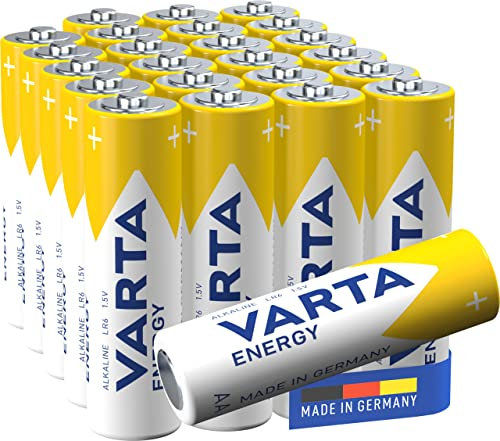 VARTA Piles AA, lot de 24, Energy, Alcalines, 1,5V, emballage recyclé à 80%, pour des besoins de base simples, Made in Germany