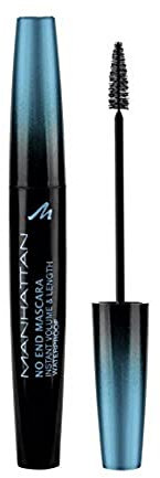 Manhattan No End Mascara Waterproof, Wasserfeste Wimperntusche für endlos lange Wimpern mit ultimativem Volumen, Farbe Black 1010N, 1 x 8ml