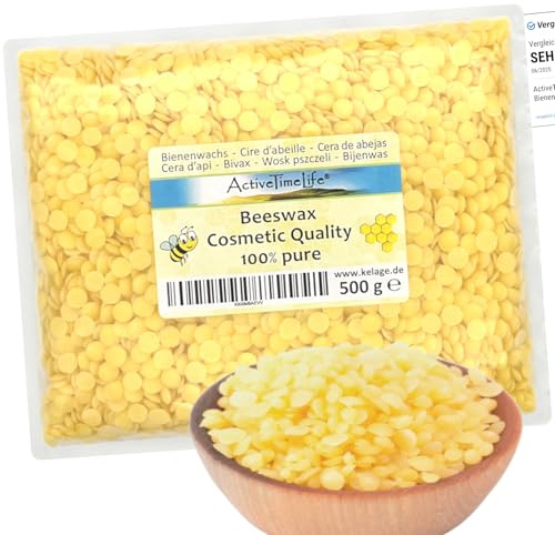 ActiveTimeLife® Bienenwachs Pastillen gelb | Premium | 500 g ideal für Kosmetik Kerzen Cremes Salben Seifen Wachstücher - Nachfüllpack