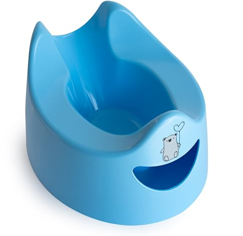 Toddler Essentials Easy Pour Potty - Dark Blue | Portable Potty Training Toilet Seat for Toddlers | Hygienic, Easy to Clean, and Travel-Friendly (Previously known as Pourty)
