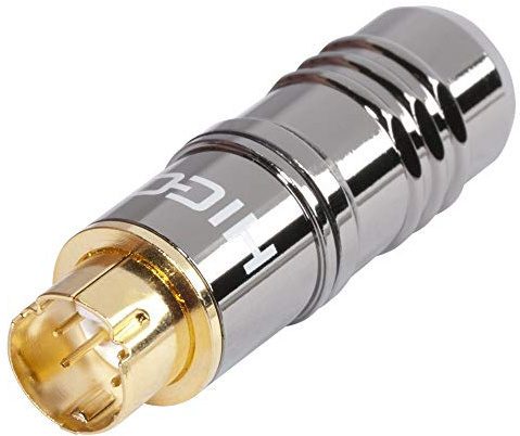 Hicon S-VHS Y/C Video S-Video Stecker 4pol 75ohm Metall- Löttechnik-Kabelstecker Mini-Din vergoldete Kontakte SVHS | HI-SVCM02