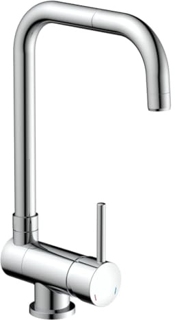 EISL Flexo Klappbarer Wasserhahn Chrom für Vorfenstermontage, Unterfenster Küchenarmatur, drehbare Armatur für Spülen direkt am Fenster, Mischbatterie 360 Grad schwenkbar, NI182-0335T