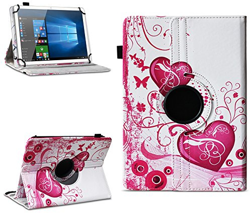 NAUC Robuste Universal Hülle 10 10.1 10.2 10.3 10.4 10.5 10.6 10.8 11 Zoll Tablet Schutzhülle Kunstleder Tasche Standfunktion extra 360° Drehbar