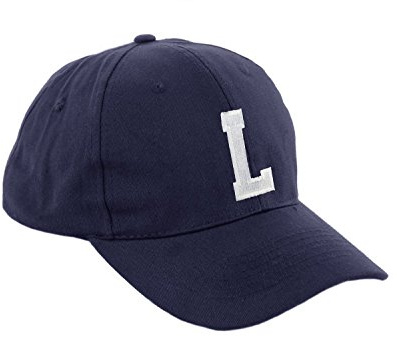 morefaz hatt baseballkeps unisex för pojkar och flickor, marinblå hatt, barnkeps alfabet A-Z TM, L, S