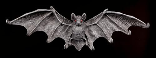 Figuren-Shop.de Fledermaus Wandreliefmit roten Augen - Gothic Wanddeko Vampir