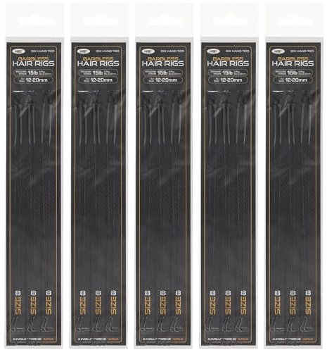 18 BRAID CARP FISHING HAIR RIGS SIZE 6,8,10 6 OF EACH SIZE FISHING TACKLE BARBLESS