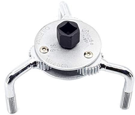 Genius Tools 3/8 Dr. Three-Legged Adjustable Metal Oil Filter Wrench 3 - 5 Filter Size Capacity - AT-B01