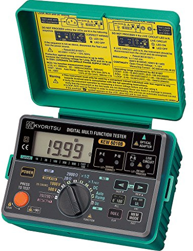 Kyoritsu Kew 6010B multifunción digital para tamaño Continuidad de los conductores de protección Ed equipotenziali, resistencia aislamiento, resistencia de tierra para sistemas TT, Gris