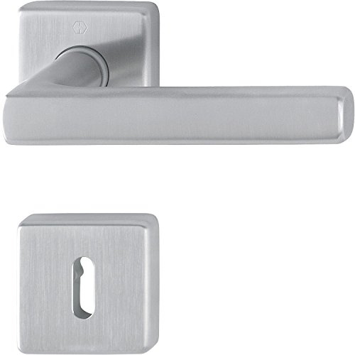 HOPPE 3675281 Drückergarnitur Dallas mit Rosetten BB (Buntbart), Edelstahl matt