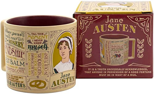 Jane Austen Kaffeetasse | Kaffeebecher | Die literarische Kaffee-Tasse & Tee-Becher in groß ca. 350 ml | XXL Tasse | Jane Austen Coffee Mug | Geschenk für Geburtstag, Weihnachten, Valentinstag