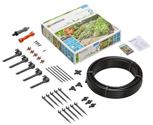 Gardena Start Set Pflanzflächen: Micro-Drip-Gartenbewässerungssystem zur individuellen, flexiblen Bewässerung von Blumen- und Gemüsebeeten (13015-20)