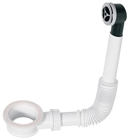 Wirquin SP2060099 Intercalaire de trop-plein extensible pour lavabo, blanc et chromé