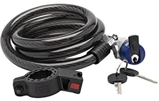Sterling 152K 15 mm x 1.8 m Braided Steel Locking Cable, Black