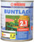 Wilckens 2in1 Acryl Buntlack für Innen und Außen, seidenmatt, 750 ml, RAL 3000 Feuerrot
