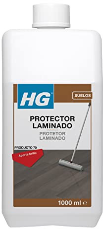 HG Protector de Suelos Laminados, Vinilo y PVC, Revestimiento Protector para Suelos Laminados, Acabado Brillante, Antideslizante y Restaurador de Brillo, Sella y Protege - 1 Litro