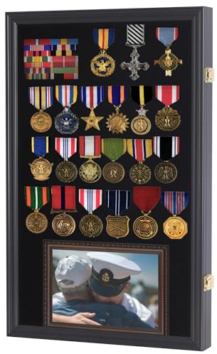 Large Pin Display Case - 25 X 16 Pin Collection Display with 98% UV Protection Acryliic Door for Military Medals, Beach Tags, Jewelry Pins, Pin Gift, Insignia Ribbons, Pin Enthusiast Collectibles