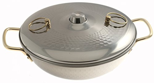 Kotobuki Traditional Japanese Stainless Steel Shabu Pot, Silver