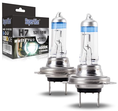 Superlite BOM12702 H7 White Pro Bombillas +130% E-Mark, Juego de 2