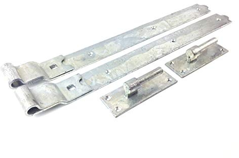 Wyre Direct Garden Shed Door Hinges - Heavy Duty Gate Hinges for Wood, Cranked Hinge, Galvanised Hook and Band Gate Hinge Set - Durable & Reliable Hinges for Your Wooden Shed - 750mm 30 1Pair