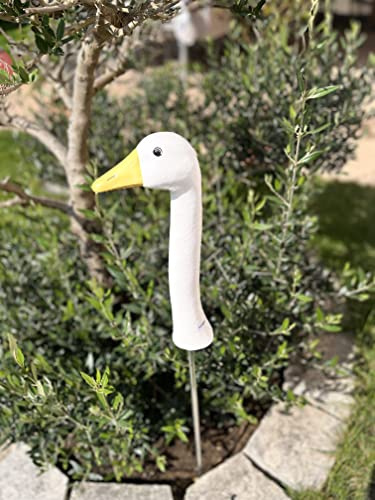 Gartenstecker Gänsehals 1 Keramik-Gänsehälse in weiß das Original von Tangoo