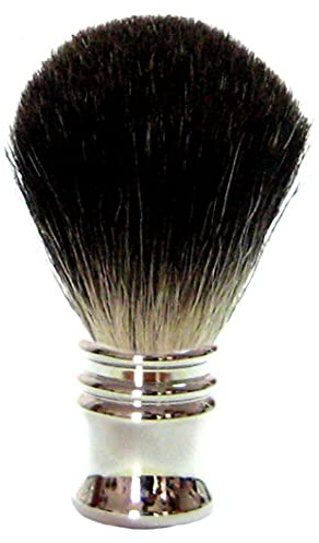 Golddachs Rasierpinsel, 100% Dachshaar, Metall, silber