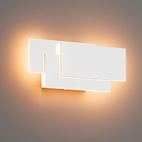 K-Bright 24W Lampada da Parete Applique da Parete Interni Moderno LED Bianco Caldo 3000K Lampada da Muro per Soggiorno, Camera da letto, Corridoio, Scale (Bianca)