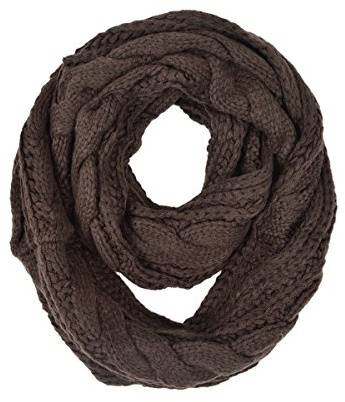 TrendsBlue® Premium invierno cálido de punto Twist infinito círculo bufanda – varios colores - Marrón -