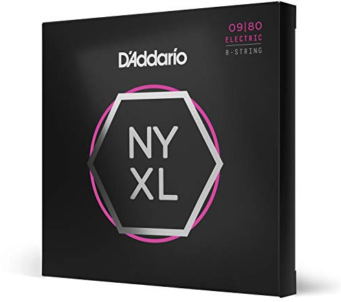 D'Addario NYXL0980 Nickel Wound 8-String Electric Guitar Strings, Super Light, 09-80