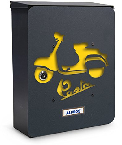 Alubox Motoretta Cassetta Postale Mia con Sportello, Multicolore
